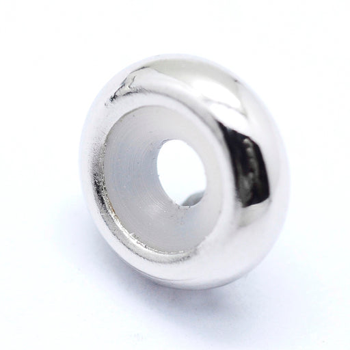 Kaufen Sie Perlen in Deutschland Schiebeperlen, Platin Messing, Perle Verschluss für Ketten, Schnüre oder Bänder 8mm - Loch 2mm (2)