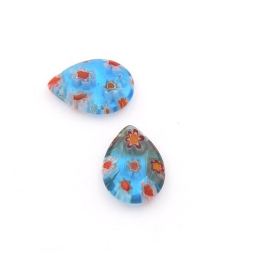 Kaufen Sie Perlen in Deutschland Millefiori Goutte 14mm HELLBLAU (2)