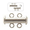 Schiebeverschluss für 2 Stränge Silberfarben 16.5x10mm (1)