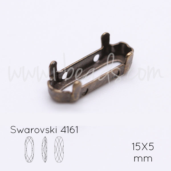 Aufnähfassung für Swarovski 4161 15x5mm Messing (1)