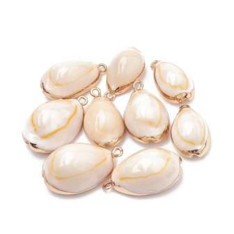 Kaufen Sie Perlen in Deutschland Kauri shale Set Goldmessing 20-30mm (Verkauf:1 stuck)