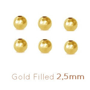 Runde Perle gold-gefüllt 2.5mm (10)