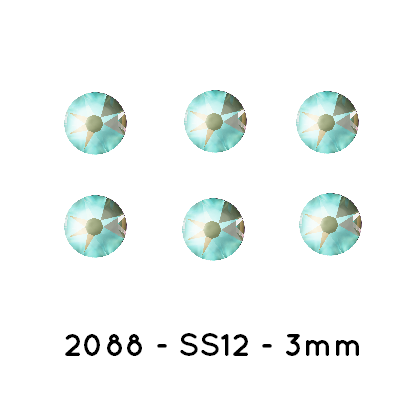 Kaufen Sie Perlen in Deutschland Swarovski 2088 Xirius rose CRYSTAL ARMY GREEN DELITE SS12- 3mm (60)