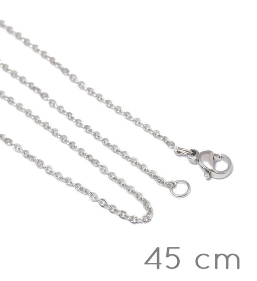 Kaufen Sie Perlen in Deutschland Kette Halskette  Stahl 45cm - 2x1,5x0,2mm (1)