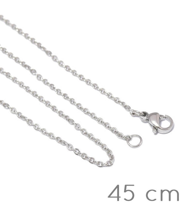 Kette Halskette  Stahl 45cm - 2x1,5x0,2mm (1)