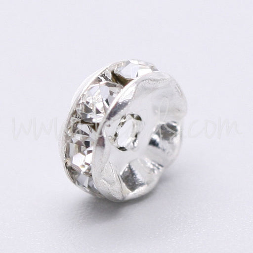 Kaufen Sie Perlen in Deutschland Strass rondell crystal aus silberfarbenem metall 8mm (2)