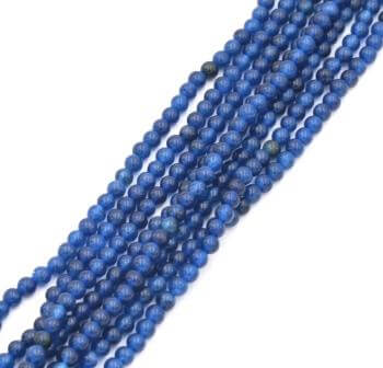 Kaufen Sie Perlen in Deutschland Natürliche Jade runde Perlen 3 mm - Mitternachtsblau - 140 Perlen - Loch: 0,6 mm (1 Strang)