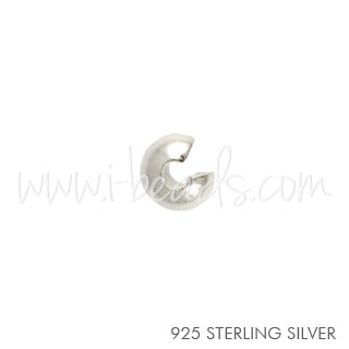 Kaufen Sie Perlen in Deutschland Sterling Silber Quetschperlenabdeckungen 3mm (10)