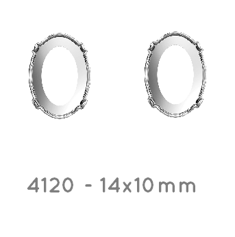 Kaufen Sie Perlen in Deutschland Sew on setting for swarosvki 4120 14x10mm Rhodium (2)