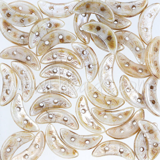 Kaufen Sie Perlen in Deutschland 2 Loch Perlen CzechMates Crescent 3x10mm opaque luster picasso (5g)