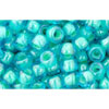 cc954 - Toho rocailles perlen 6/0 inside colour aqua/light jonquil lined (10g)