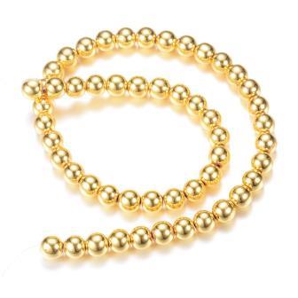 Rekonstituierte Hämatitperlen vergoldete 2mm - 1 Reihe - 200 Perlen (verkauft; 1 Strang)