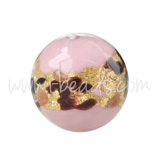 Kaufen Sie Perlen in Deutschland Murano Glasperle Rund Pink Leopard 10mm (1)