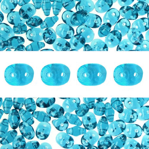 Kaufen Sie Perlen in Deutschland Super Duo Perlen 2.5x5mm Aquamarine (10g)