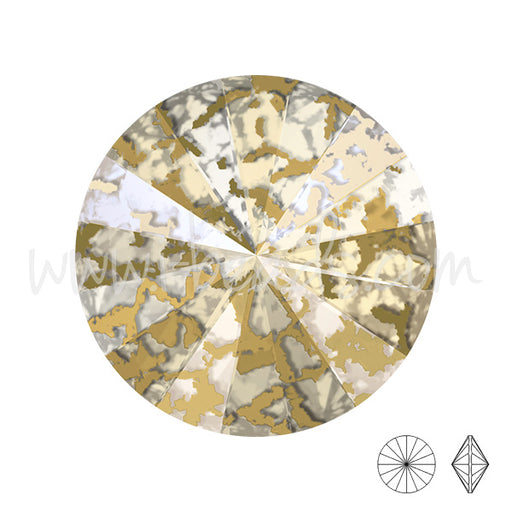 Swarovski 1122 rivoli crystal gold patina effect 10mm-ss47 (2)