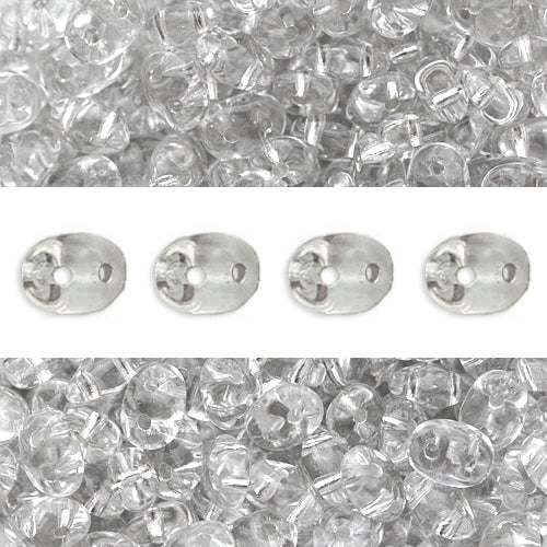 Kaufen Sie Perlen in Deutschland Super Duo Perlen 2.5x5mm silver lined crystal (10g)