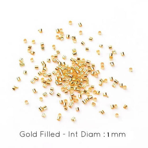 Gold Filled Quetschperlen 1.6x1mm -int diam : 1mm (20)