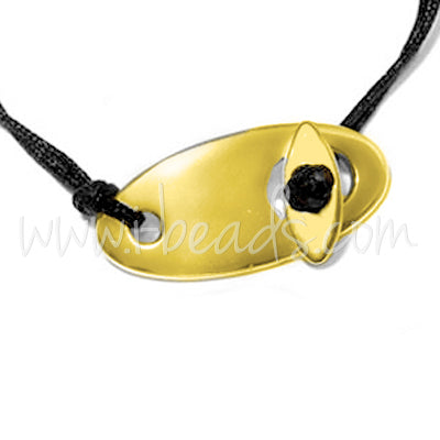 Kaufen Sie Perlen in Deutschland Verschluss Set Oval Gold-Plattiert 26x12mm (1)