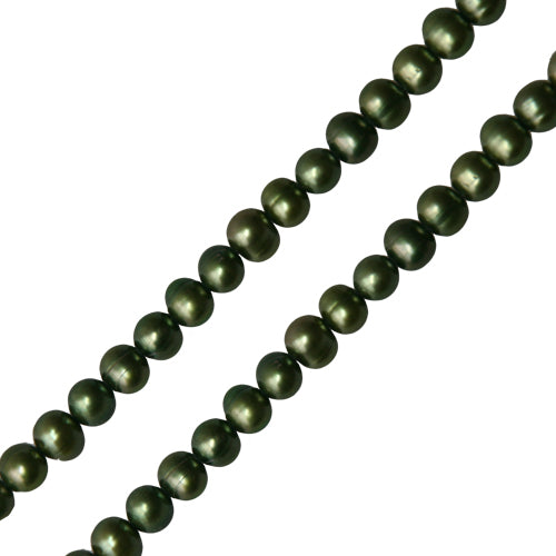 Kaufen Sie Perlen in Deutschland Süßwasser perlenstrang kartoffelform olive 6mm (1)