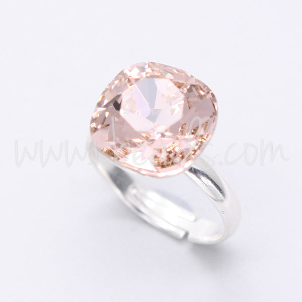 Verstellbare vertiefte Ringfassung für Swarovski 4470 12mm silber-plattiert (1)