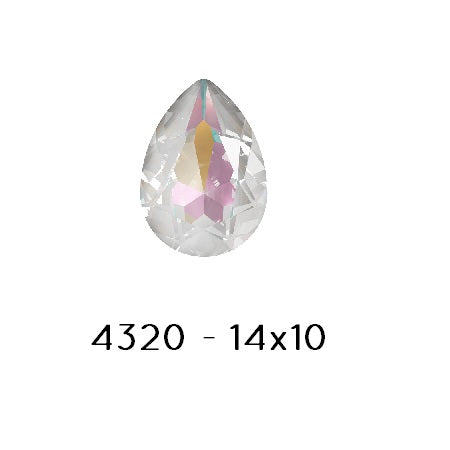 Kaufen Sie Perlen in Deutschland Swarovski 4320 Fancy Stone PEAR- Crystal Light grey DELITE-14x10mm (1)