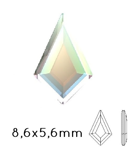Kaufen Sie Perlen in Deutschland 2771  Swarovski flat back KITE  rhinestones crystal AB 8.6x5.6mm (5)