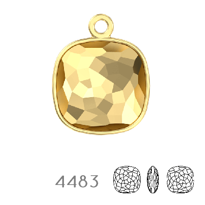 Kaufen Sie Perlen in Deutschland 4483/J Swarovski Fantasy Cushion Fancy Stone Pendant setting Gold Plated - 10mm (1)