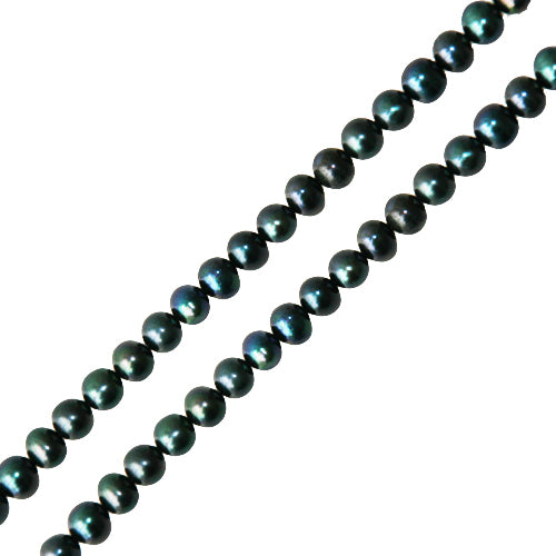 Kaufen Sie Perlen in Deutschland Süßwasser perlenstrang kartoffelform pfauenblau 6mm (1)