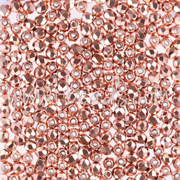 Glasschliffperlen copper penny 2mm (50)