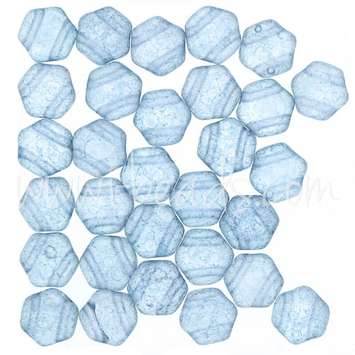 Kaufen Sie Perlen in Deutschland Honeycomb Perlen 6mm matte blue luster (30)