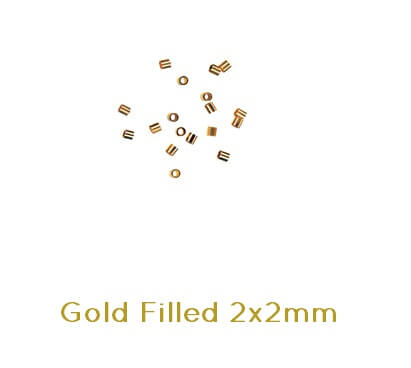Gold Filled Quetschperlen 2x2mm  Lochgrosse:1.4mm(10)