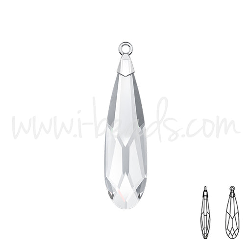 Kaufen Sie Perlen in Deutschland Swarovski 6533 raindrop Anhänger crystal rhodium 23mm (1)
