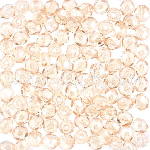 Glasschliffperlen luster transparent champagne 4mm (100)