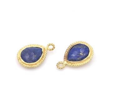 Vermeil Anhänger - Lapislazuli Tropfen 10 mm (1)