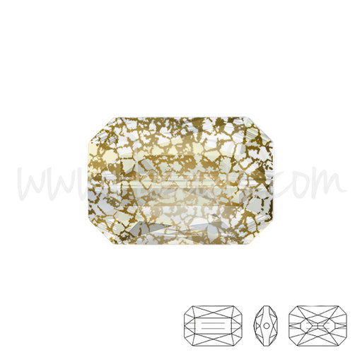 Swarovski 5515 Emerald cut Perle crystal gold patina 14x9.5mm (1)