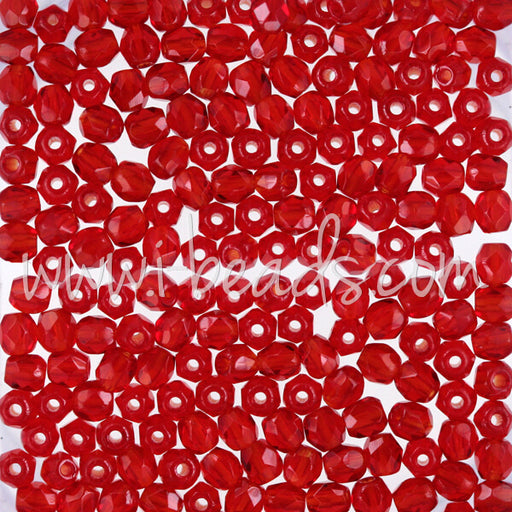 Kaufen Sie Perlen in Deutschland Glasschliffperlen siam ruby 3mm (50)