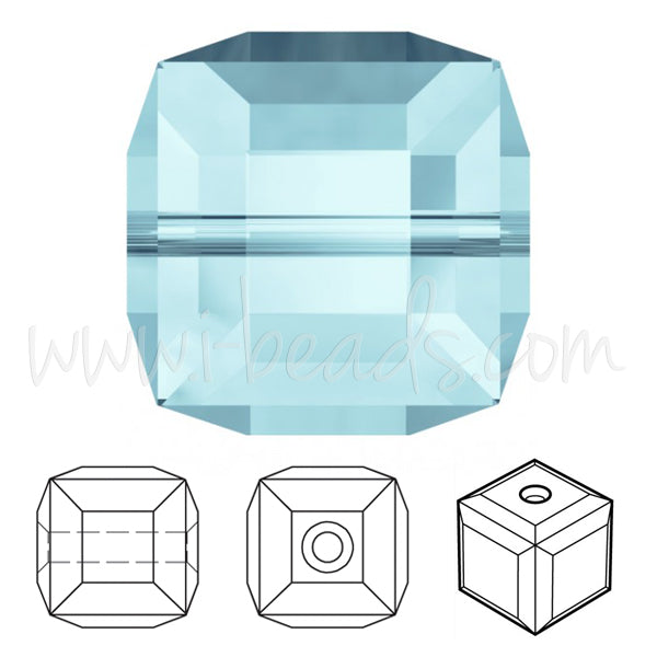 Swarovski perlen würfel aquamarine 8mm (2)