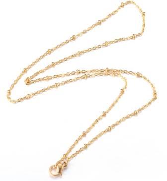Kaufen Sie Perlen in Deutschland Halskette Kette Satellit Stahl GOLD 45cm - 1.5mm (Perlen 2mm)  Verkauf:1 Stück