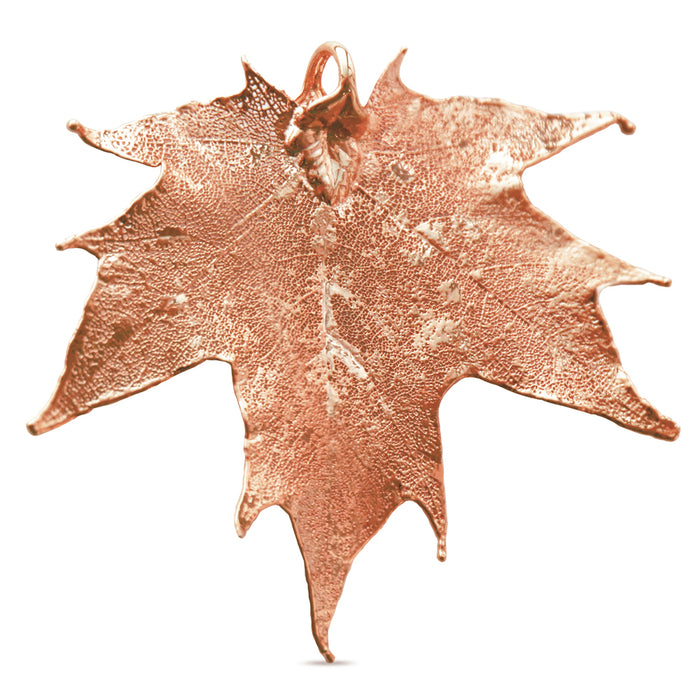 Anhänger Ahornblatt - echtes Naturblatt galvanisiert mit 24k Rosengold 50mm (1)