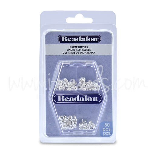 Kaufen Sie Perlen in Deutschland Beadalon Quetschperlenabdeckungen Auswahl Silberfarben 80 Stück (1)