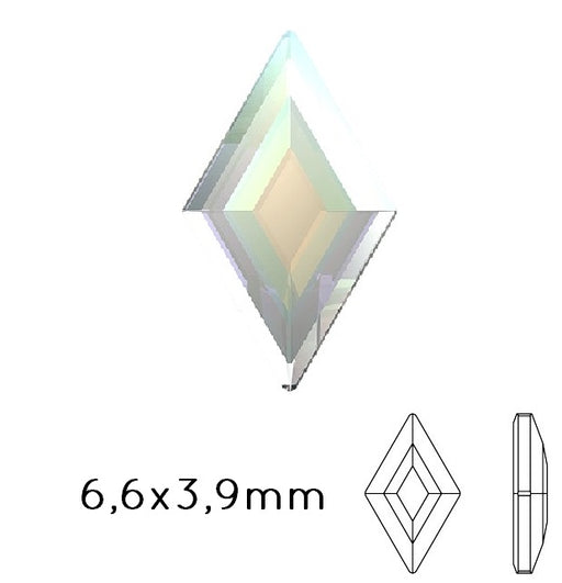 Kaufen Sie Perlen in Deutschland 2773  Swarovski flat back Diamand Shape rhinestones crystal AB  6.6x3.9mm (5)