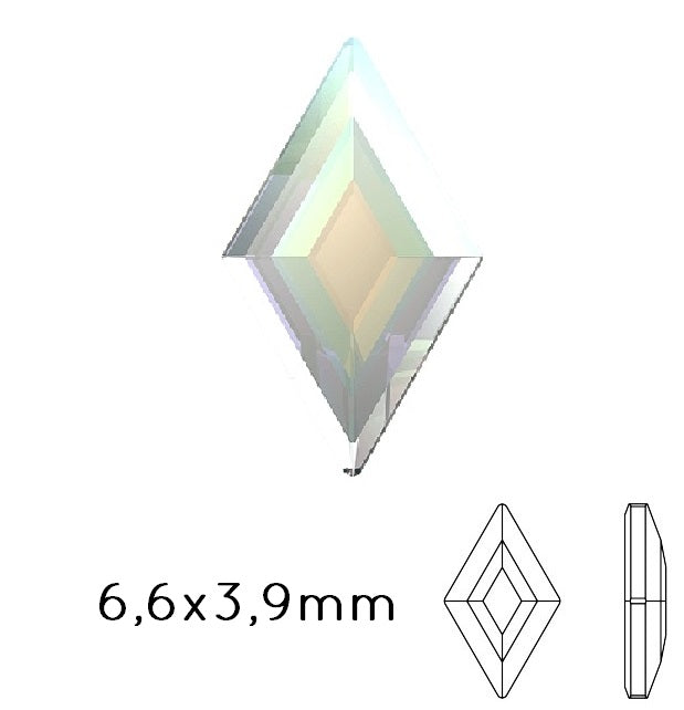 2773  Swarovski flat back Diamand Shape rhinestones crystal AB  6.6x3.9mm (5)