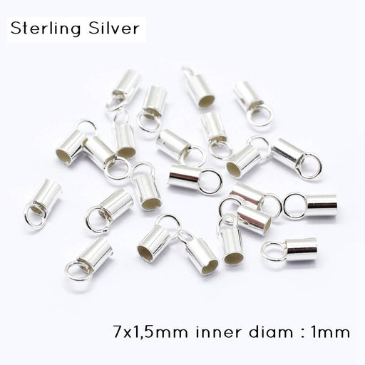 Kaufen Sie Perlen in Deutschland Endkappe oder Kette Silber 925 -7x1,5mm - Durchmesser int: 1mm (2)