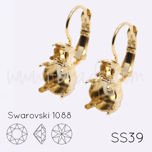 Kaufen Sie Perlen in Deutschland Ohrringfassung für Swarovski 1088 SS39 und 4mm-pp31-SS19  gold-plattiert (2)