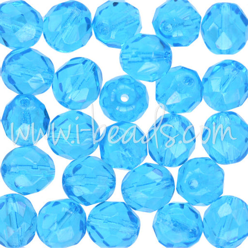 Kaufen Sie Perlen in Deutschland Glasschliffperlen aquamarine 8mm (25)