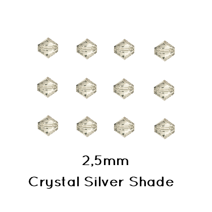 Kaufen Sie Perlen in Deutschland Swarovski 5328 Xillion bead crystal SILVER SHADE 2,5mm (x40)