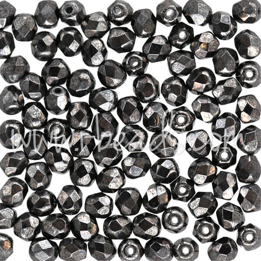 Kaufen Sie Perlen in Deutschland Glasschliffperlen hematite 4mm  (100)