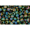 cc180f - toho rocailles perlen 8/0 transparent rainbow frosted olivine (10g)