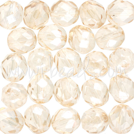 Glasschliffperlen luster transparent champagne 8mm (25)