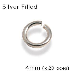 Kaufen Sie Perlen in Deutschland Biegeringe aus Sterling Silber plattiert 4mm (20)